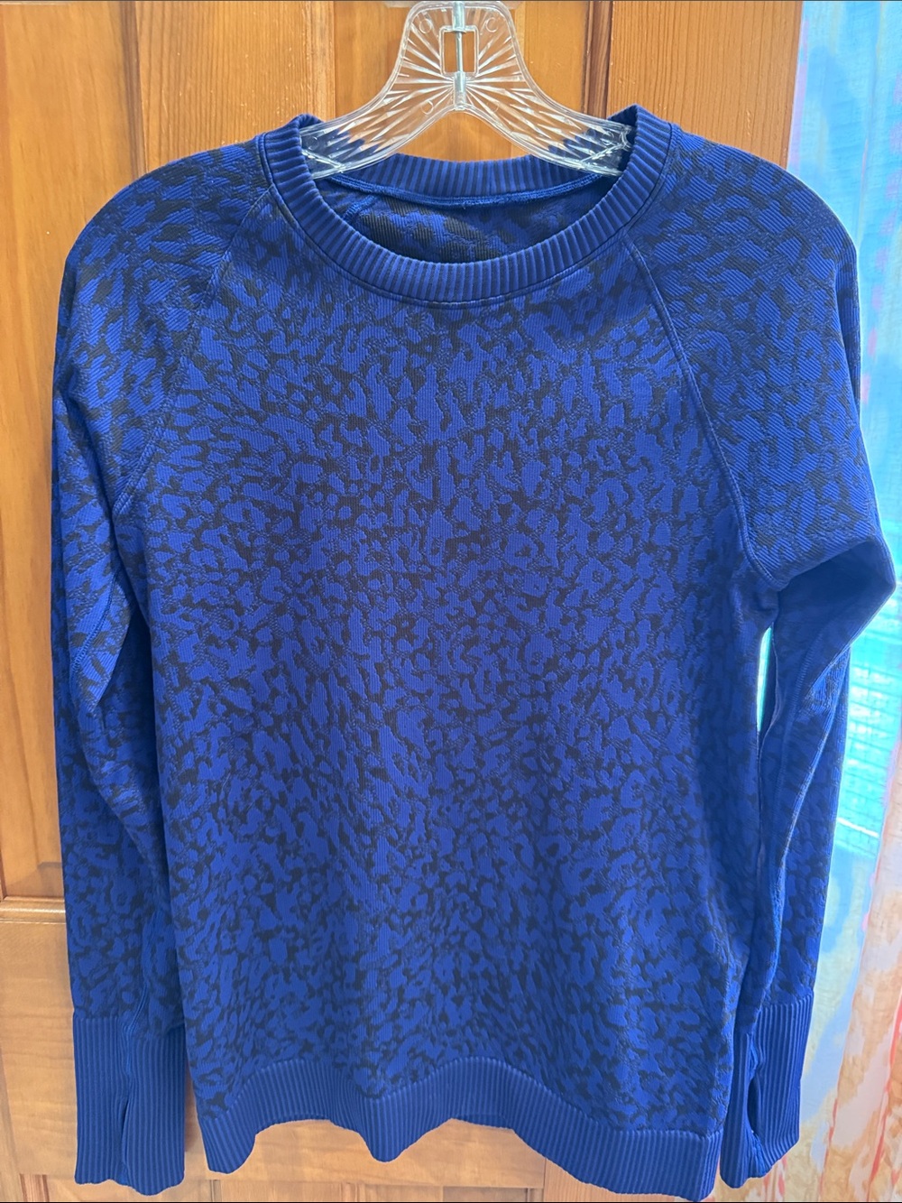 lululemon athletica Royal Blue Animal Print Patterned Crew Pullover